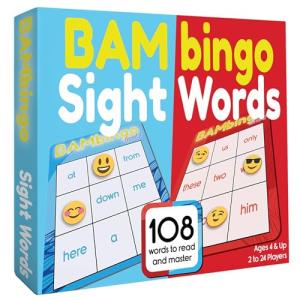 THE BAMBINO TREE Sight Word Bingo Game Level 1 and 2 - Educational Games for Kids - Learn to Read Vocabulary for Kindergarten 1st Grade - Dolch's Fry's Words Lists