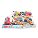 Melissa & Doug Emergency Vehicle Carrier Wooden Truck with 4 Rescue Vehicles