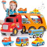 Nicmore Carrier Truck Toddler Toys Car: Transport Toy for 1 2 3 4 Year Old Boys Girls 18 Month 5-in-1 Kid Playset Gifts for Preschool Birthday Christmas
