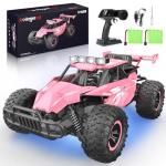 kolegend Remote Control Car for Girls 50+min Monster Trucks 20km/h 1:12 Scale 13 Inch All Terrains RC Truck with Flashing Chassis Lights Gift Toys for Girls Kids Boys
