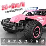 kolegend Remote Control Car for Girls 50+min Monster Trucks 20km/h 1:12 Scale 13 Inch All Terrains RC Truck with Flashing Chassis Lights Gift Toys for Girls Kids Boys