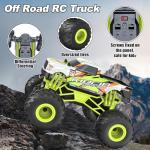 Scientoy Remote Control Car, 20KM/H Monster Truck Toys for Ages 5-7, 1:16 Scale All Terrain RC Cars for Boys & Girls Age 4-7, 2.4Ghz Off Road RC Truck, Christmas Birthday Gift for Kids