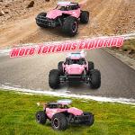 kolegend Remote Control Car for Girls 50+min Monster Trucks 20km/h 1:12 Scale 13 Inch All Terrains RC Truck with Flashing Chassis Lights Gift Toys for Girls Kids Boys