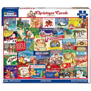 White Mountain 1000 Piece Jigsaw Puzzle Winter Christmas Holiday Puzzles for Adults and Kids 24"x30" Large Pieces - Chrismas Carols