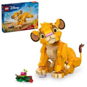 LEGO Disney Simba The Lion King Cub Building Toy - Collectible Play & Display Set - 6 Year Old Girl & Boy Birthday Gift - Detailed Model of Disney Simba - 43243