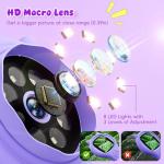 Microscope for Kids - Mini Pocket Handheld Microscope for Toddlers-STEM Educational Science Kit Toys for Christmas Birthday Gifts Toys for 5 6 7 8 9 10 11 12 Year Old Girls（Purple）