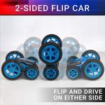 Force1 Tornado Blue LED Remote Control Car for Kids- Double Sided Driving Fast RC Cars 360 Flips, Outdoor 4WD Off Road Stunt RC Car, All Terrain Tires, RC Crawler Rechargeable Battery, 2.4GHz Remote