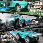 DEERC Remote Control Car with Fog Mist & Music, 1:16 Remote Control Truck for Boys, 2.4Ghz RC Car Toy with 2 Batteries, All Terrain SUV Gifts Crawler with Trailer Hitch