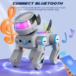 SIMREX Robot Dog Toys for Kids – Smart Interactive Robot Puppy with Bluetooth,Touch Sensor, Dance Tricks, LED Eyes, 2 Rechargeable Batterys, Gift for Kids Boys and Girls(Gray)