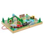 Melissa & Doug Take-Along Railroad Tabletop Playset with Wooden Train Toys, Animals & Scenery Play Pieces, Preschool Learning Toys for Girls & Boys 3+ - FSC Certified
