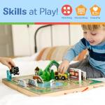 Melissa & Doug Take-Along Railroad Tabletop Playset with Wooden Train Toys, Animals & Scenery Play Pieces, Preschool Learning Toys for Girls & Boys 3+ - FSC Certified