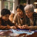 White Mountain Christmas House Jigsaw Puzzle Christmas Puzzles 1000 Pieces for Adults and Families