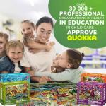 QUOKKA 100 Piece Puzzles for Kids Ages 4-6 - 4 Jigsaw Puzzles for Kids Ages 6-8 - Search and Find Game with Animals, Dinosaurs for Childrens 5-8 - Learning Educational Toys for Boys and Girls 8-11