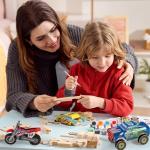 JOYIN Kids Craft Kit Build & Paint Your Own Wooden Race Car Art & Craft Kit DIY Toy Make Your Own Car Truck Toy Construct and Paint Kit, Presents for Kids