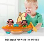 Fisher-Price Little People Toddler Toy Disney Princess Moana & Maui’s Canoe Sail Boat with Figures for Pretend Play Ages 18+ Months​