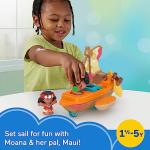 Fisher-Price Little People Toddler Toy Disney Princess Moana & Maui’s Canoe Sail Boat with Figures for Pretend Play Ages 18+ Months​