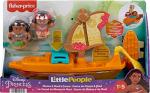 Fisher-Price Little People Toddler Toy Disney Princess Moana & Maui’s Canoe Sail Boat with Figures for Pretend Play Ages 18+ Months​