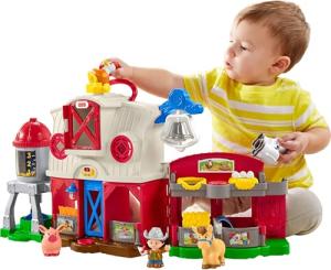 Fisher-Price Little People Toddler Learning Toy Caring for Animals Farm Playset with Smart Stages for Pretend Play Kids Ages 1+ years (Amazon Exclusive)