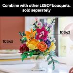 LEGO Botanicals Flower Arrangement Artificial Flowers Building Set - Decor for Table Display - Gift for Birthdays - Unique Bouquet for Adults, Ages 18+ - 10345