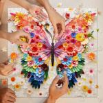Butterfly Puzzles for Adults 1000 Pieces, Challenging Colorful Flower Butterflies Puzzles with Paper Art, Difficult Animal Plant Jigsaw Puzzles for Adults