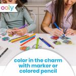 Ooly 28 PC DIY Shrinking Art Kit for Kids, 20 Plastic Pre Cut Charms and More, No Mess Creative Activity Jewelry Making Kit, Christmas Crafts for Kids - Fun Friends