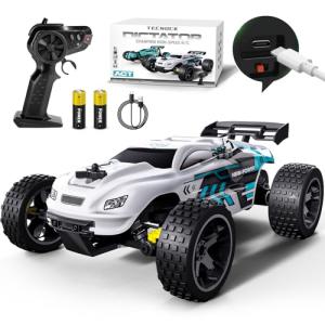 Tecnock RC Cars Remote Control Car for Kids, 1:18 Scale 20 KM/H 2WD Offroad Buggy, 2.4GHz RC Racing Car with USB-C Easy Charging & 50 Mins Playtime, Toys Gifts for Boys & Girls