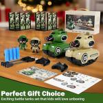 bessome 2 Pack Cute Cartoon Remote Control Battle Tanks with Laser tag|Hobby RC Cars Shoot to Ejected Out|Military Army Toys for 6 7 8 Year Old Boys Girls | Christmas Birthday Gifts for 8-12