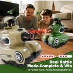 bessome 2 Pack Cute Cartoon Remote Control Battle Tanks with Laser tag|Hobby RC Cars Shoot to Ejected Out|Military Army Toys for 6 7 8 Year Old Boys Girls | Christmas Birthday Gifts for 8-12