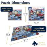 White Mountain 1000 Piece Jigsaw Puzzle Winter Christmas Holiday Puzzles for Adults and Kids 24"x30" Large Pieces - Christmas On The Farm