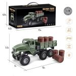 JPJCOOY RC Military Truck 6x6 Road Remote Control Car 1/16 Scale Remote Control Truck 4WD All Terrain Rock Army Transport Vehicle Toy Vehicle for Kids Children Boy Gift