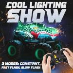 BEZGAR Monster Truck Toys - Remote Control Monster Truck with Light & Music, Dinosaur Toys for Kids, 1:20 Scale RC Truck with 360° Spins and Drifting, Remote Control Car for Boys 4-7
