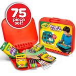 Crayola Create 'N Carry Travel Art Set for Kids (75pcs), 2-in-1 Lap Desk & Carrying Case, Holiday for Kids, Art Supplies Kit for Crafting, Drawing & Coloring