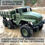 JPJCOOY RC Military Truck 6x6 Road Remote Control Car 1/16 Scale Remote Control Truck 4WD All Terrain Rock Army Transport Vehicle Toy Vehicle for Kids Children Boy Gift