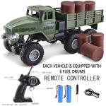 JPJCOOY RC Military Truck 6x6 Road Remote Control Car 1/16 Scale Remote Control Truck 4WD All Terrain Rock Army Transport Vehicle Toy Vehicle for Kids Children Boy Gift