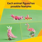 LEGO Creator 3 in 1 Wild Animals: Pink Flamingo Animal Building Toy - Playset with 3 Build Options, Pink Flamingo, Cockatoo, or Axolotl - Learning Toy for Kids, Ages 8+- 31170