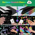 ZMLM Scratch Paper Art Craft: 2 Pack Rainbow Scratch Set for 3 4 5 6 7 8 9 10 Years Old Girls Boys Students Drawing Coloring Black Magic Art Supplies Kits Gifts School Birthday Party Toys(Classic)