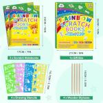 ZMLM Scratch Paper Art Craft: 2 Pack Rainbow Scratch Set for 3 4 5 6 7 8 9 10 Years Old Girls Boys Students Drawing Coloring Black Magic Art Supplies Kits Gifts School Birthday Party Toys(Classic)