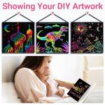 ZMLM Scratch Paper Art Craft: 2 Pack Rainbow Scratch Set for 3 4 5 6 7 8 9 10 Years Old Girls Boys Students Drawing Coloring Black Magic Art Supplies Kits Gifts School Birthday Party Toys(Classic)