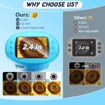 1000X Handheld Microscope for Kids, 4K 2.4" Screen Digital Kids Microscopes with 12 Slides, Portable Edu Toys Gifts for Age 3 4 5 6 7 8 9 10 11 12 Year Old Boys Girls Children Students(Blue)