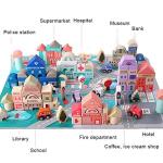 Wooden Building Blocks Set, City Construction Stacker Stacking Preschool Learning Educational Toys, Toddler Toys for 3+ Year Old Boy and Girl Gifts