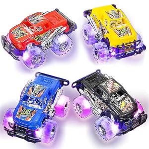 Light-Up Monster Truck Toys (2-Pack) – Push-&-Go Cars with Glowing Wheels – Birthday Gift for Toddlers, Boys & Girls Ages 3+ – Durable Friction-Powered Trucks – Batteries Included