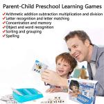 Learning Educational Toys 2 in 1 Matching Letter and Number Games for Boys and Girls Sight Words Recognition Flash Cards Kindergarten Teaching Tools Preschool Learning Materials for Kids Ages 3-7