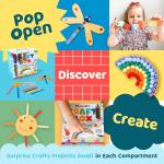 Mumaloo Craft Box for Kids - 10 Creative Arts and Crafts for Kids Ages 4-8, Fun, No Mess Educational Preschool & Homeschool Art Projects, Toddler Crafts Kit Supplies, Christmas Gift for Girls and Boys