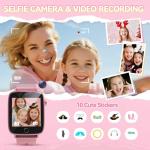 NBKLS Kids Watch for Girls 4 5 6 7 8 9 10 Years Old Gifts, Smart Watch for Kids with 26 Puzzle Games, HD Touch Screen, Flashlight, Learn Cards, Audiobook, Toddler Toys Christmas Birthday Gifts