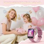 NBKLS Kids Watch for Girls 4 5 6 7 8 9 10 Years Old Gifts, Smart Watch for Kids with 26 Puzzle Games, HD Touch Screen, Flashlight, Learn Cards, Audiobook, Toddler Toys Christmas Birthday Gifts