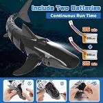 2.4G Remote Control Shark Toy 1:18 Scale High Simulation Shark for Swimming Pool Bathroom Great Gift RC Boat Toys for 6+ Year Old Boys and Girls (with 2 Batteries)