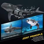 2.4G Remote Control Shark Toy 1:18 Scale High Simulation Shark for Swimming Pool Bathroom Great Gift RC Boat Toys for 6+ Year Old Boys and Girls (with 2 Batteries)