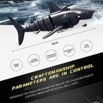 2.4G Remote Control Shark Toy 1:18 Scale High Simulation Shark for Swimming Pool Bathroom Great Gift RC Boat Toys for 6+ Year Old Boys and Girls (with 2 Batteries)