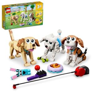 LEGO Creator 3 in 1 Adorable Dogs Building Toys - Pretend Play Toys for Girls & Boys, Ages 7+ Years - Kids Learning & Educational Sets - Gift for Christmas - 31137