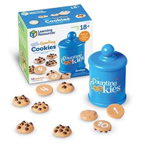 Learning Resources Smart Counting Cookies - Chocolate Chip Play Food, Preschool Activities, Toddler Sensory Toy, Play Kitchen Accessories, Sorting and Stacking, Fine Motor Numbers , Math Games